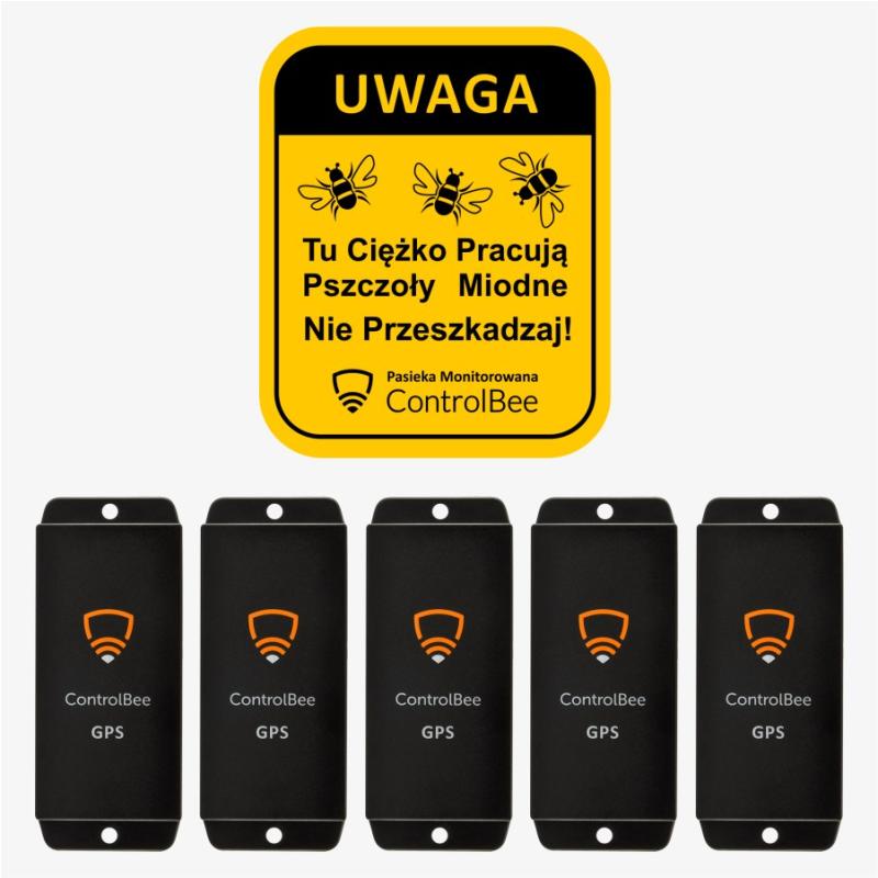 5 x Czujnik z GPS do Ula z kartą SIM + GRATIS Tabliczka na pasiekę.